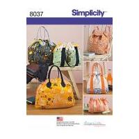 Simplicity Accessories Sewing Pattern 8037 Backpack, Tote Bag & Cosmetic Bags