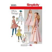 Simplicity Ladies Sewing Pattern 8085 Vintage 1950\'s Wrap Dresses