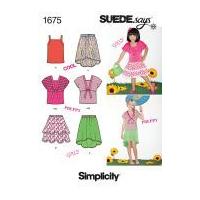 Simplicity Childrens Easy Sewing Pattern 1675 Summer Tops & Skirts