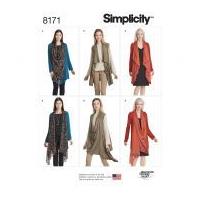 simplicity ladies easy sewing pattern 8171 jersey knit cardigan tops o ...