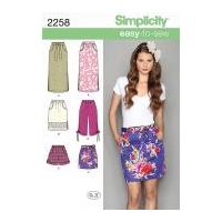 simplicity ladies easy sewing pattern 2258 skirts capri pants shorts