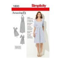 Simplicity Ladies Sewing Pattern 1800 Open Neckline Dresses