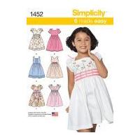 Simplicity Childrens Sewing Pattern 1452 Dresses with Bodice