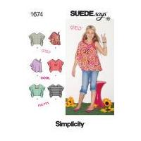 Simplicity Childrens Sewing Pattern 1674 Drape Tops