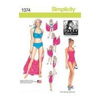 Simplicity Ladies Sewing Pattern 1374 Bikini's, Costumes & Cover Ups