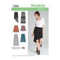 Simplicity Ladies Easy Sewing Pattern 1068 Skirts & Trousers