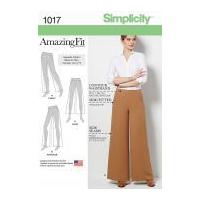 Simplicity Ladies Sewing Pattern 1017 Amazing Fit Wide Leg Trousers