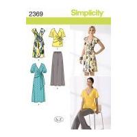 Simplicity Ladies Sewing Pattern 2369 Wrap Top, Dresses & Trouser Pants
