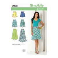 simplicity ladies easy sewing pattern 2184 flared gored skirts