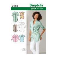 Simplicity Ladies Easy Sewing Pattern 2255 Shirt Tops & Tunics
