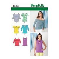 simplicity ladies sewing pattern 1613 summer tops in 5 styles