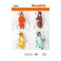 simplicity childrens sewing pattern 1351 novelty animal onesie costume ...