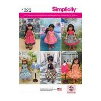 Simplicity Doll Clothes Sewing Pattern 1220 Pretty Dresses