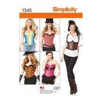 Simplicity Ladies Sewing Pattern 1345 Corsets & Bustiers