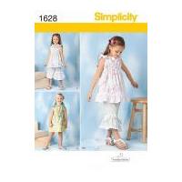 Simplicity Childrens Sewing Pattern 1628 Cropped Pants, Tops & Dresses