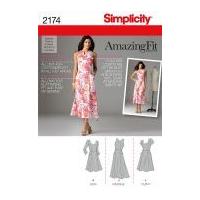 simplicity ladies sewing pattern 2174 dresses with angled pockets