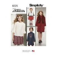 Simplicity Girls Sewing Pattern 8225 Dress, Tunic Top, Skirt & Waistcoat