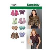 Simplicity Ladies Sewing Pattern 1943 Short Jackets & Boleros