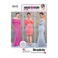 Simplicity Ladies Easy Sewing Pattern 8045 Off Shoulder Knit Dresses