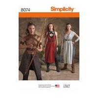 simplicity ladies sewing pattern 8074 warrior costumes