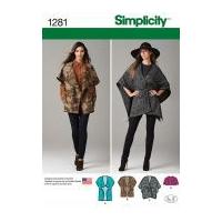 Simplicity Ladies Easy Sewing Pattern 1281 Loose Fit Cape Coats