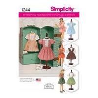Simplicity Easy Sewing Pattern 1244 Doll Clothes Pinafore Dresses