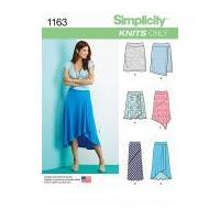Simplicity Ladies Easy Sewing Pattern 1163 Jersey Knit Skirts