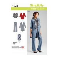 Simplicity Ladies Easy Sewing Pattern 1073 Top, Jackets, Trousers & Scarf