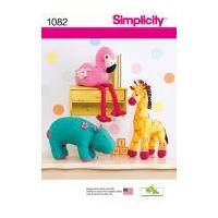 Simplicity Crafts Easy Sewing Pattern 1082 Animal Shaped Soft Toys