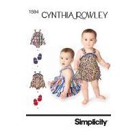 simplicity baby toddlers sewing pattern 1594 rompers shoes