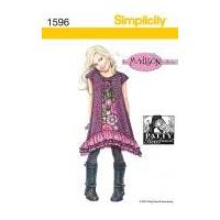 Simplicity Childrens Sewing Pattern 1596 Shaped Layered Ruffle Hem Dresses