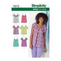 Simplicity Ladies Easy Sewing Pattern 1615 Front Inverted Front Pleat Tops