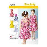 simplicity girls sewing pattern 1382 heart cut out back dresses