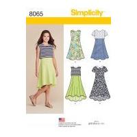 Simplicity Girls Easy Sewing Pattern 8065 Dresses & Over Bodice