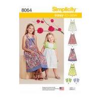 Simplicity Girls Easy Sewing Pattern 8065 Dresses & Over Bodice