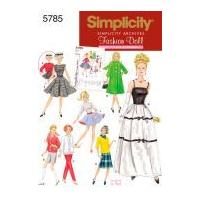 simplicity crafts sewing pattern 5785 115 doll clothes fashion wardrob ...