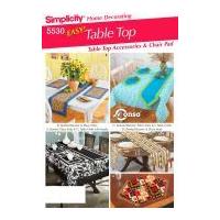 Simplicity Homeware Sewing Pattern 5530 Table Cloths, Place Mats, Table Runners & Chair Covers