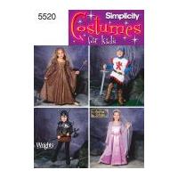 Simplicity Childrens Sewing Pattern 5520 Fantasy Fancy Dress Costumes