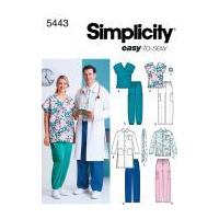 Simplicity Ladies & Men's Easy Sewing Pattern 5443 Uniform Top, Jackets, Pants, Tie & Hairband