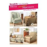 Simplicity Homeware Sewing Pattern 5383 Cushions & Slipcovers for Sofa's, Chairs & Ottoman