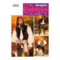 Simplicity Men's Sewing Pattern 4923 Pirate Fancy Dress Costumes