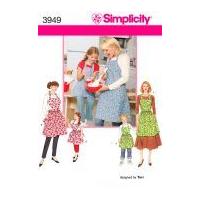 simplicity ladies girls easy sewing pattern 3949 matching aprons