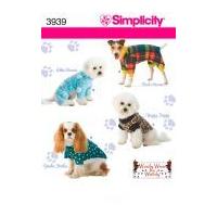 Simplicity Pets Easy Sewing Pattern 3939 Dog Clothes in 3 Sizes