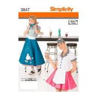 Simplicity Ladies Sewing Pattern 3837 Circular Skirt Fancy Dress Costumes