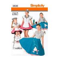 Simplicity Childrens Sewing Pattern 3836 Circular Skirt Fancy Dress Costumes