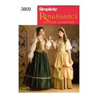 Simplicity Ladies Sewing Pattern 3809 Historical Renaissance Costumes