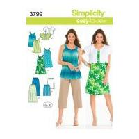 Simplicity Ladies Easy Sewing Pattern 3799 Dress, Tunic, Pants, City Shorts & Jacket