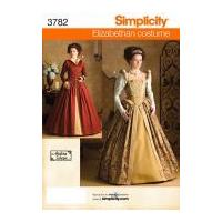 simplicity ladies sewing pattern 3782 historical elizabethan costumes