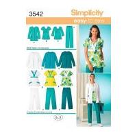 Simplicity Ladies Easy Sewing Pattern 3542 Uniforms Scrub Pants, Top & Jacket