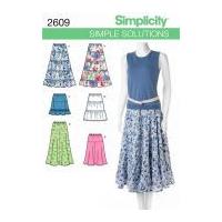 Simplicity Ladies Easy Sewing Pattern 2609 Tiered & Flared Pull on Skirts